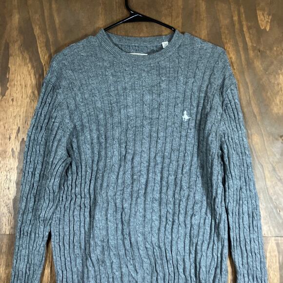 Jack Wills Mens Sweater Gray The Merlow Cable Knit Crew Neck Merino Wool Blend M - Picture 2 of 12